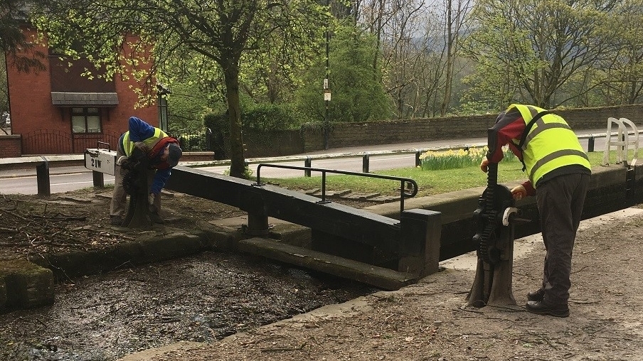 Uppermill Community Action Network (UCAN) volunteers lock painting