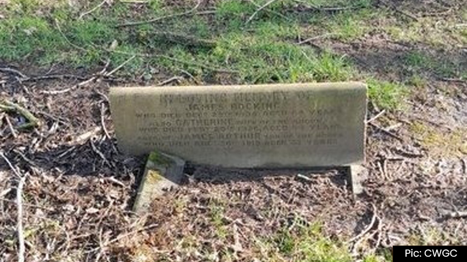 James Arthur Bocking’s grave at Chadderton Cemetery has been adopted by the Commonwealth War Graves Commission