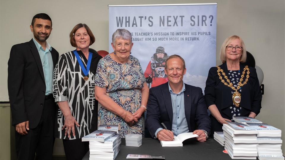 Steve Hill with special guests at the book launch