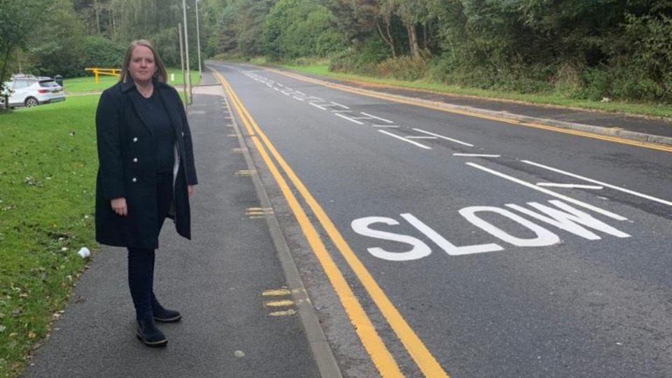 Royton South Councillor Amanda Chadderton pictured at Salmon Fields