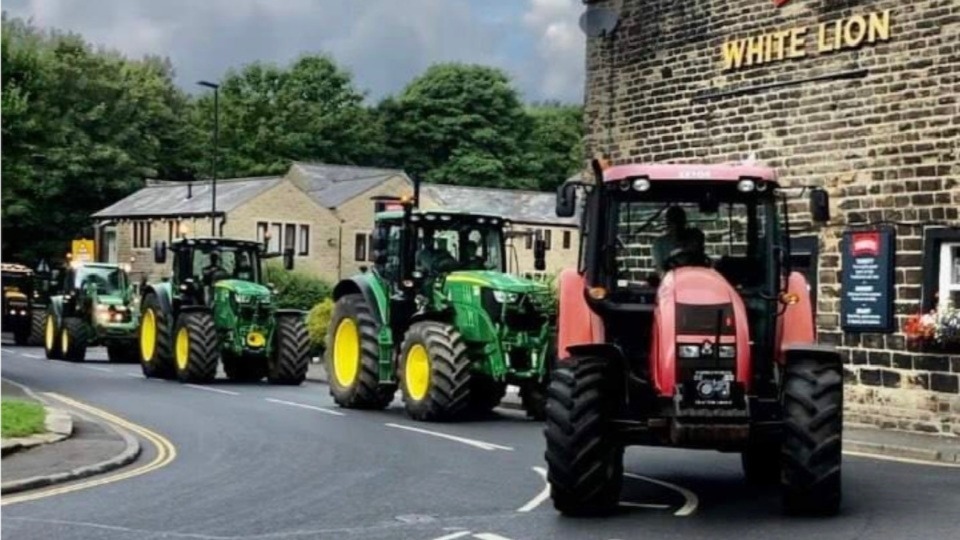 Tractors roll the village. Images courtesy of Julia Murgatroyd