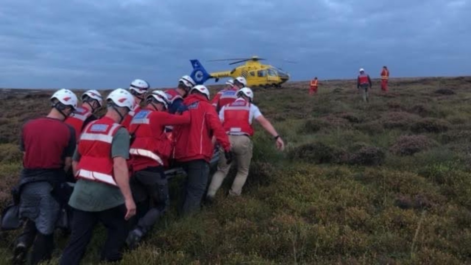 Seventeen members of Oldham Mountain Rescue Team were involved in the rescue