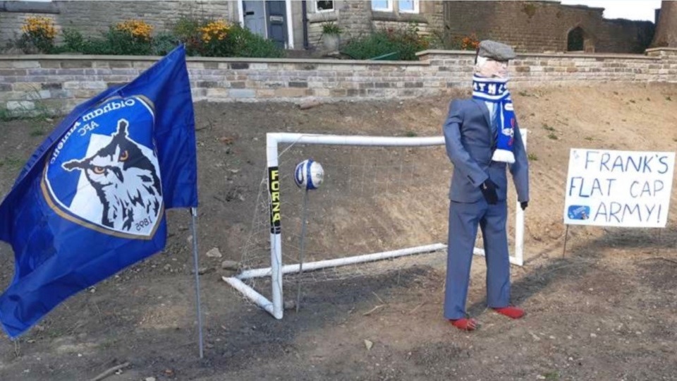 The scarecrow competition featured a tribute to Frank Rothwell, the new owner of Latics