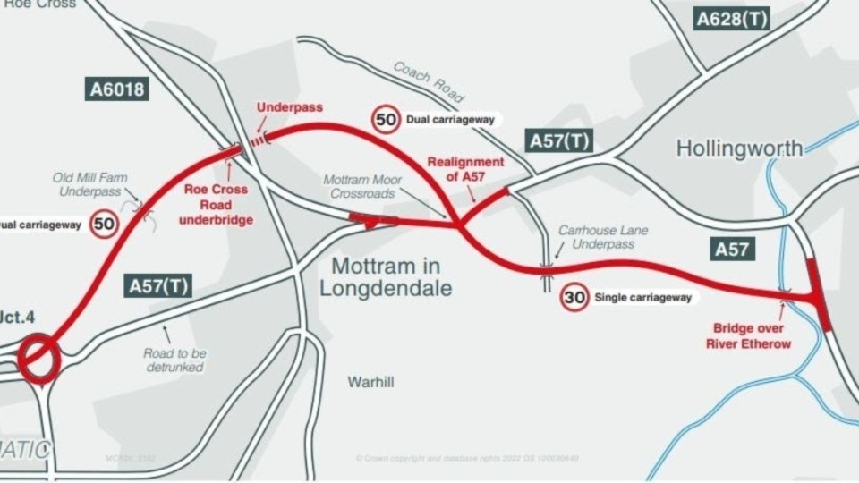 Many Oldham drivers would use the new Mottram bypass to make their way to the M1 and/or Sheffield