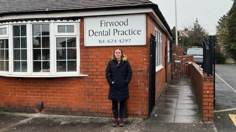 Owner Dr Natalie Milner pictured outside the Firwood Dental Practice 