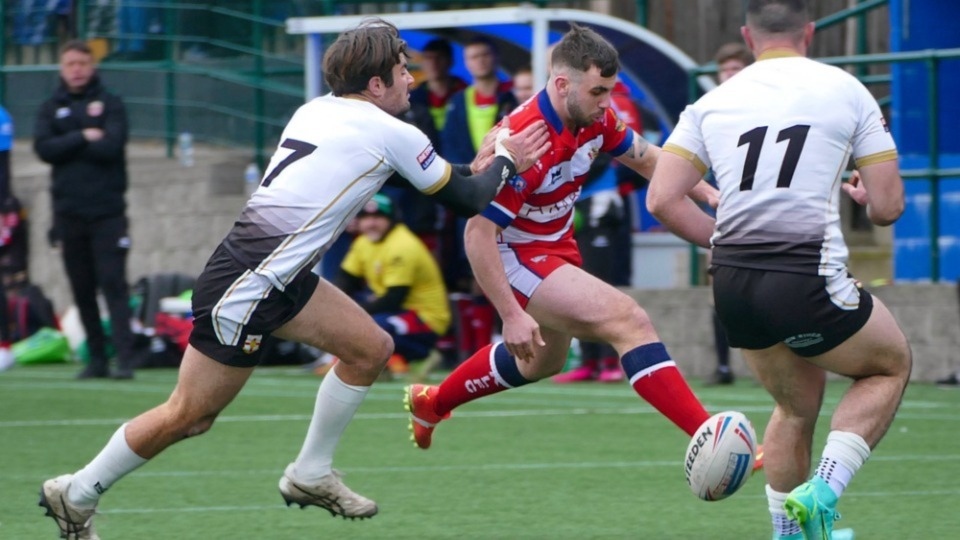 Jordan Paga in action against London Skolars. Image courtesy of ORLFC