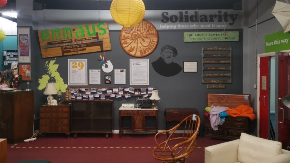 The Solidarity display at Emmaus Mossley