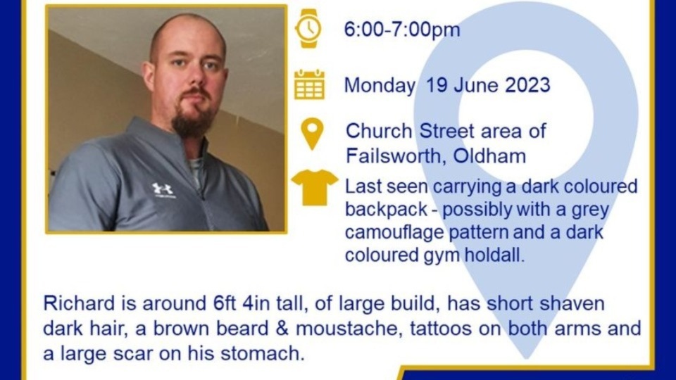 Police have issued these details regarding missing Richard