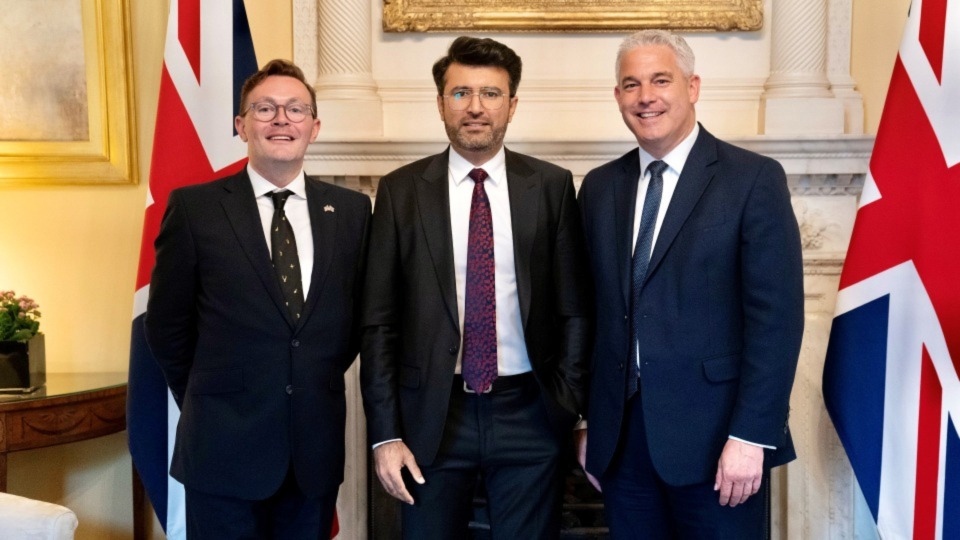 Pictured (left to right) are: Chris Clarkson, MP for Heywood and Middleton, Dr Salman Shahid and Mr Steve Barclay, Secretary of State for Health and Social Care