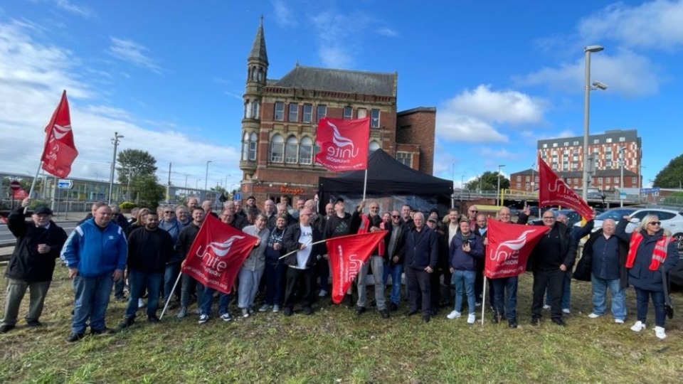 Unite members out in force again this morning (Monday)