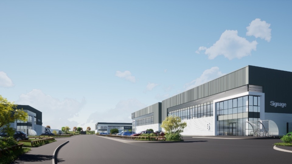 Langtree is aiming to build 13 industrial units on a site next to Junction 22 of the M60 motorway to the south-west of Oldham town centre