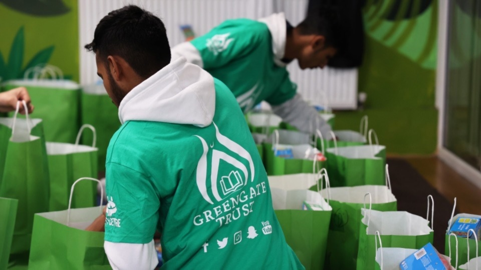 Greengate Trust volunteers held a packing session to support 20 families from local school Horton Mill