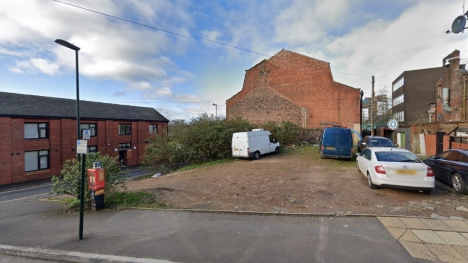 Plans have been submitted for a five-storey apartment block on Bridge Street in Oldham. Image courtesy of Google Maps