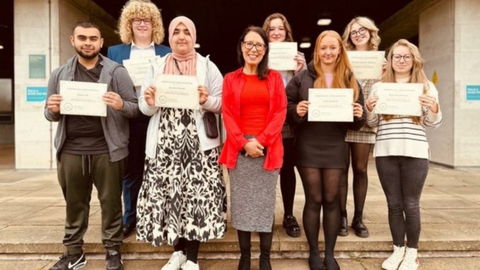 MP Debbie Abrahams pictured at the Summer School graduation ceremony