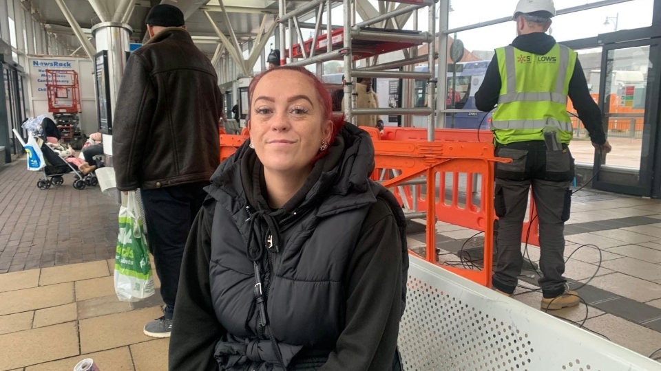 Natalie Hobson pictured at Oldham bus station