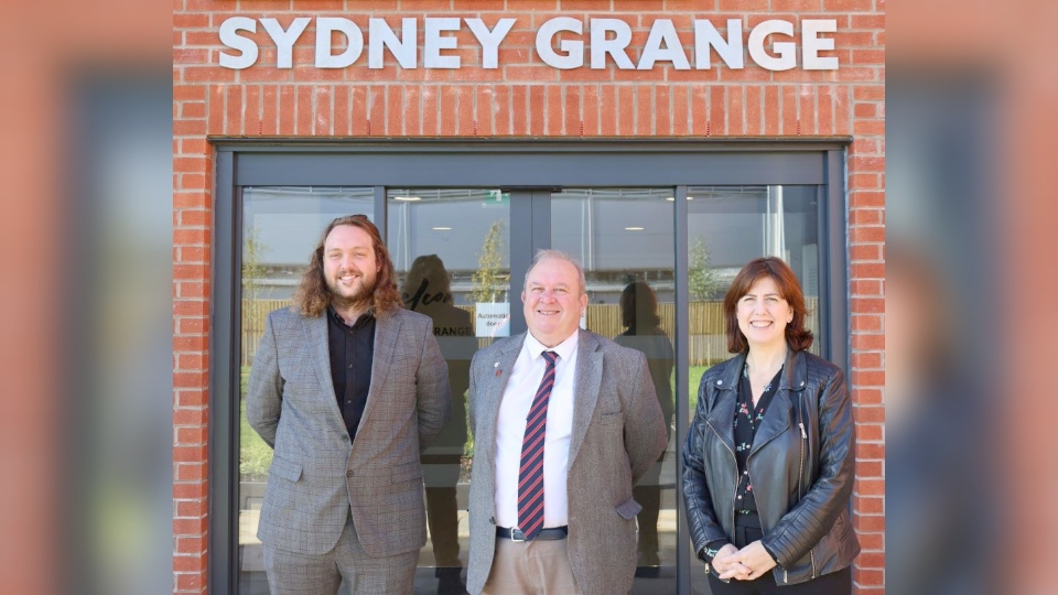 Pictured (left to right) are: Declan Fishwick, Cllr Ken Rustidge and Lucy Powell MP