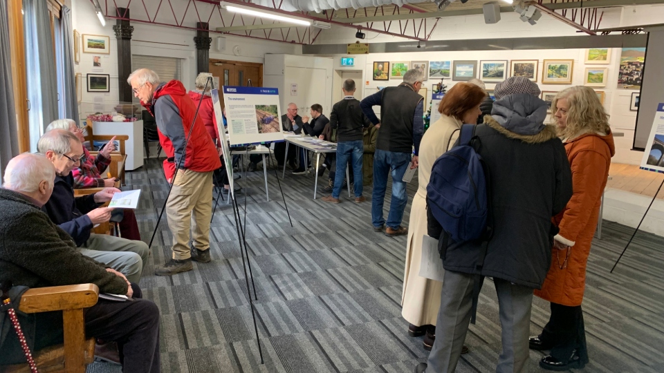 A scene from the TRU consultation meeting inside Saddleworth Museum regarding the Moorgate Halt Crossing. Image courtesy of TRU