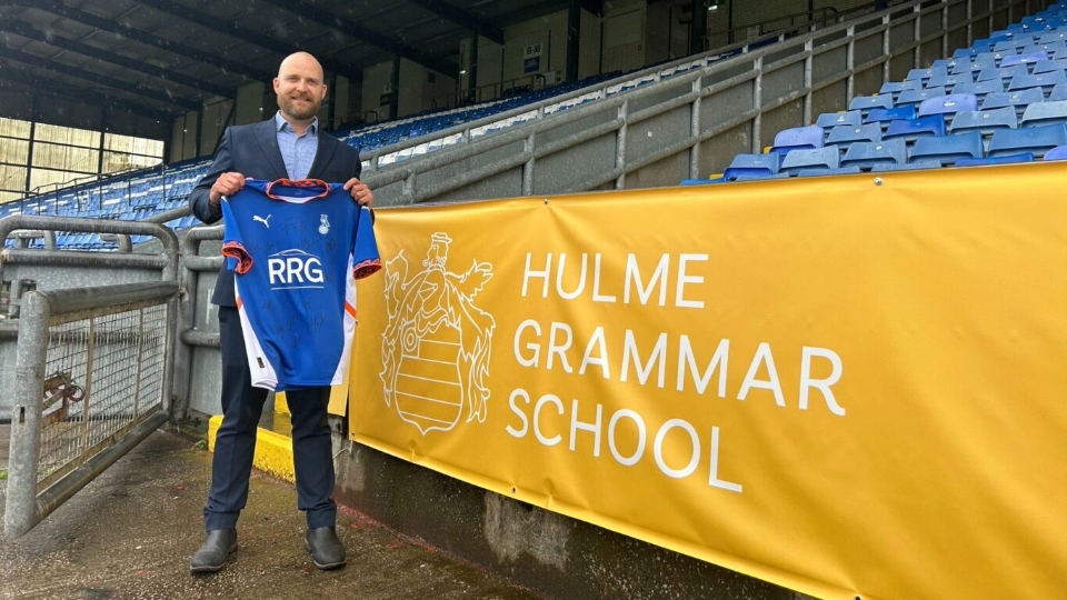 Marc Hornby. Director of Development and Public Benefit at Hulme Grammar School, is pictured at Boundary Park