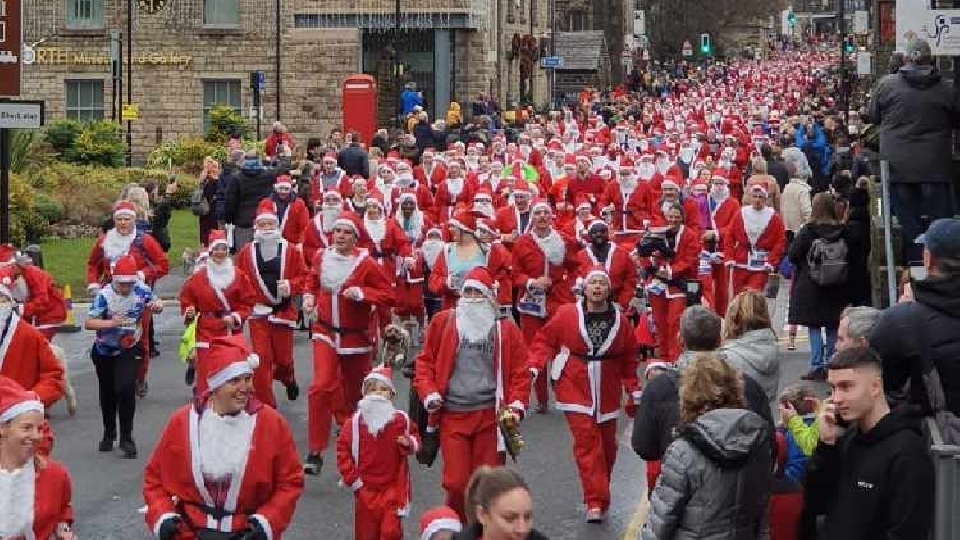 A scene from a previous year's Santa Dash