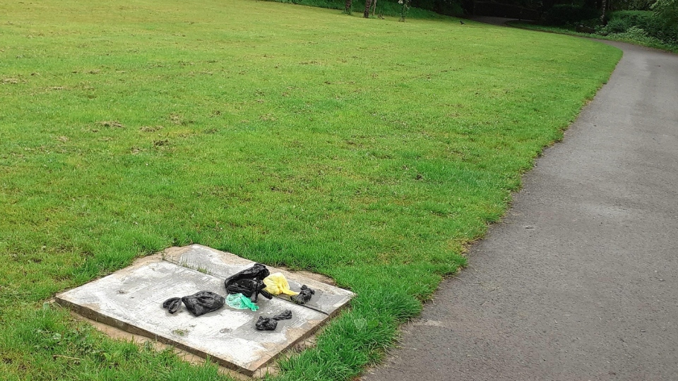 Bins have gone missing at Dunwood Park. Image courtesy of Councillor Howard Sykes