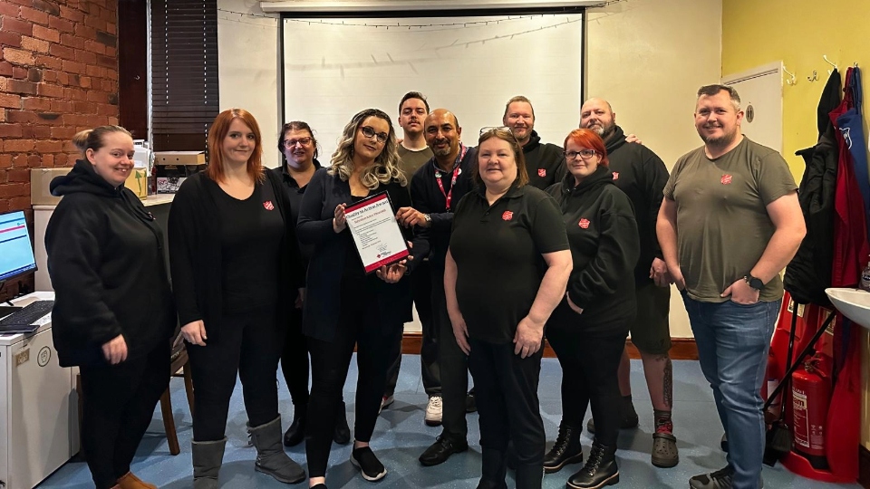 The Salvation Army's Kim Rogers (second left) with some of the church and charity's volunteers that support the organisation's community outreach work across Oldham