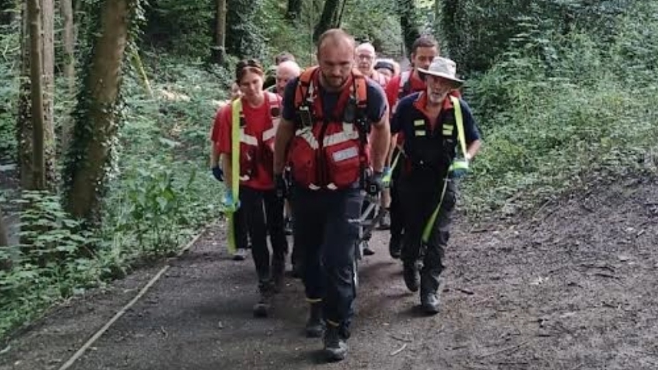 A scene from the incident in Reddish Vale