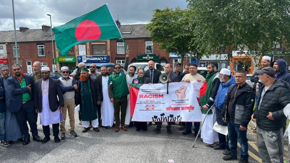 Bangladeshi members protest Keir Starmer's comments. Image courtesy of Ahad Ullah Shah