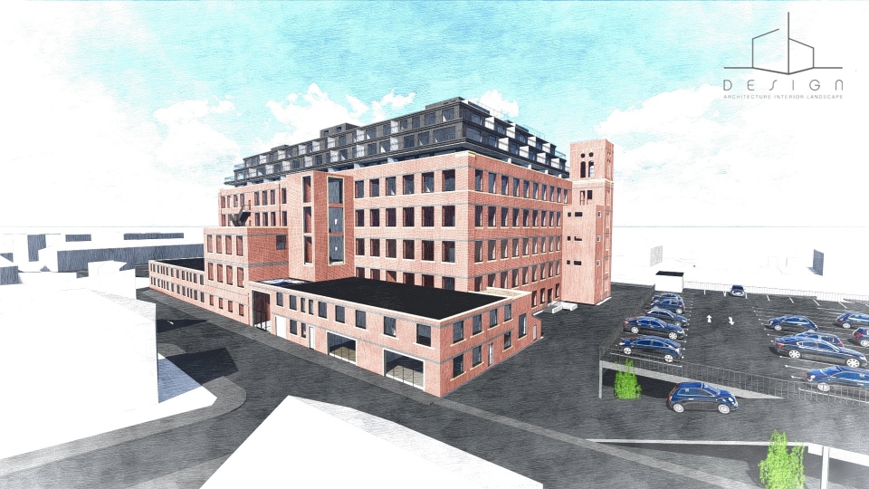 An exterior shot of the proposed Ivy Mill development, taken from planning documents