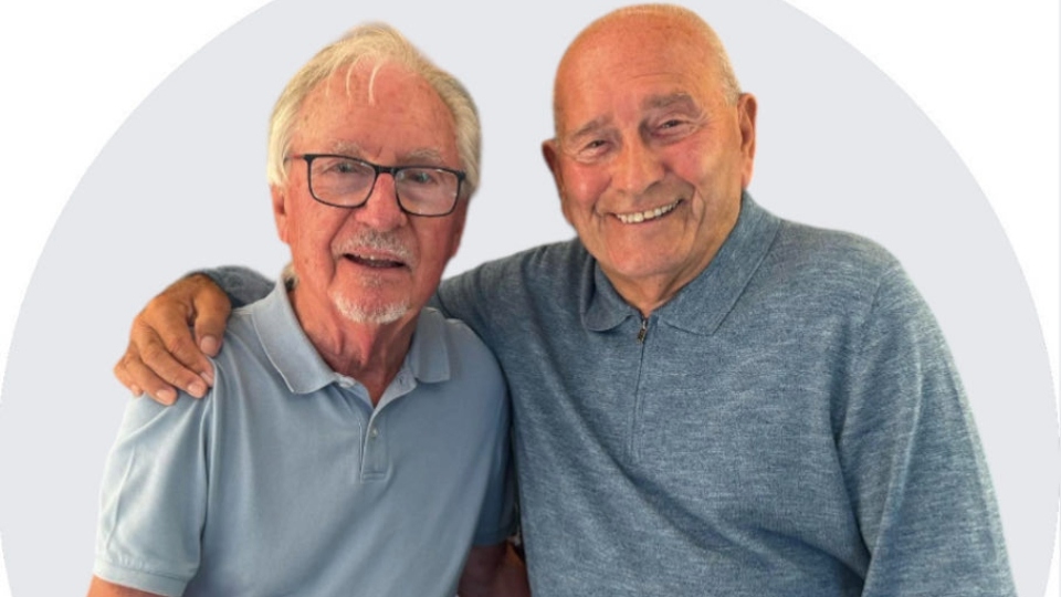 Oldham-born Tommy Cannon pictured with great friend Syd Little. Images courtesy of Goffy Media