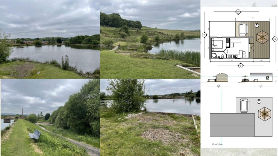 Planning approval has been given to glamping cabins on land near Ellenroad Farm, near Newhey. Images taken from planning documents