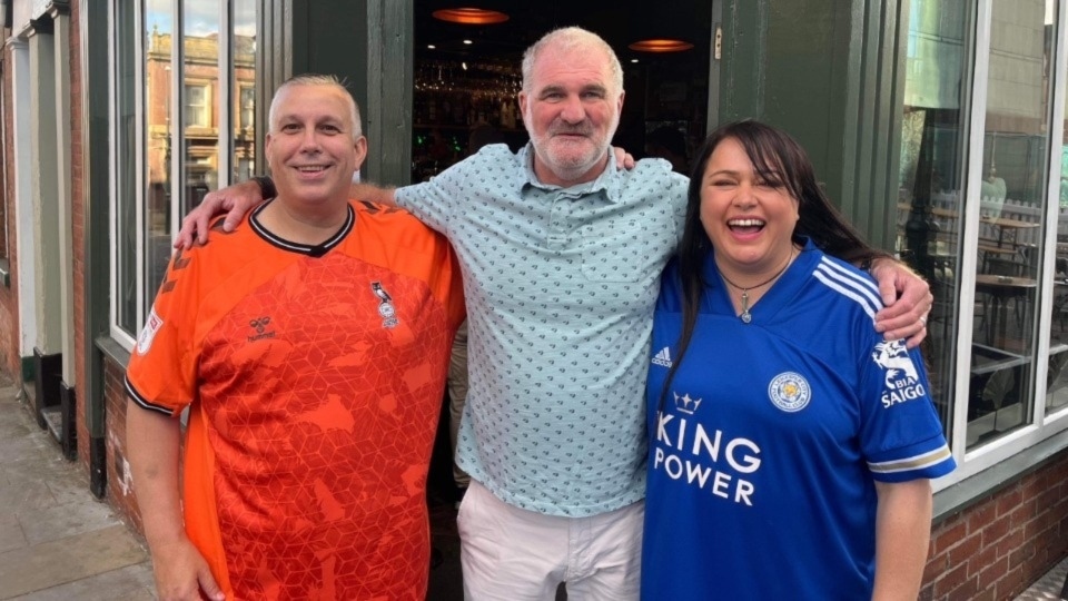 Pictured are Chris Riley (left) and his wife Michelle, at an earlier Fox and Pine event with ex-Latics star Ian Marshall