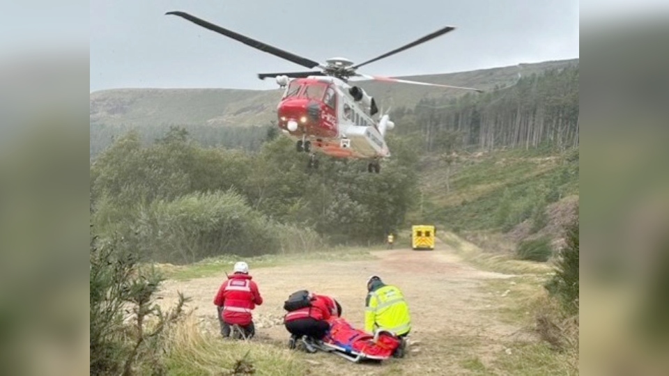 A scene from the dramatic rescue at Ravenstones