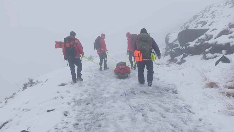 A scene from the rescue near Chew Reservoir