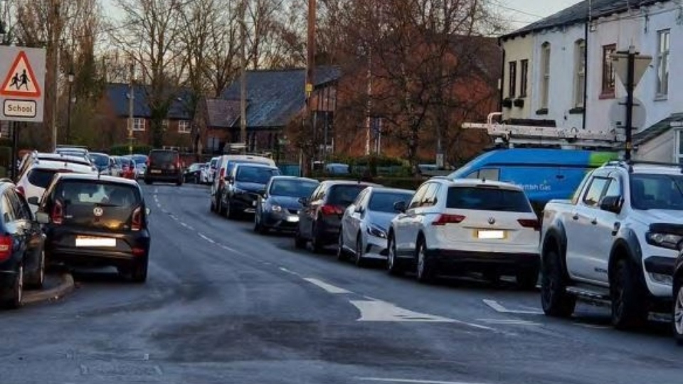 Pictured are some of the Ashton Road traffic issues. Residents' photos are taken from a traffic report submitted by villagers