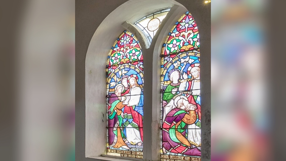 The ancient windows at the historic chapel in Friarmere