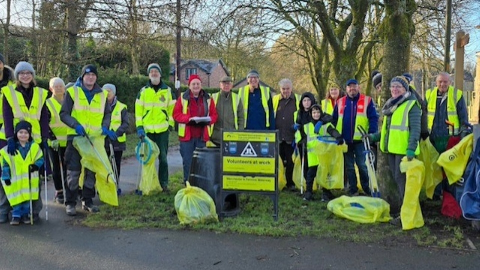 The volunteers pictured at Street Scene Greenfield's Community Litter Pick