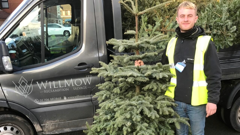 Will Mowbray, director of WillMow Reclamation, collecting a tree in January last year