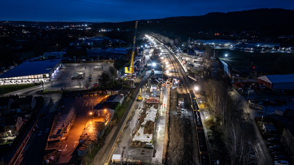 Transpennine Route Upgrade work at Mirfield station. Image courtesy of Network Rail