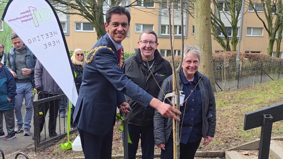 Pictured (from lef) are: Councillor Zahid Chauhan, FCHO CEO Mark Gifford and Chair of OL1, Angie Brain