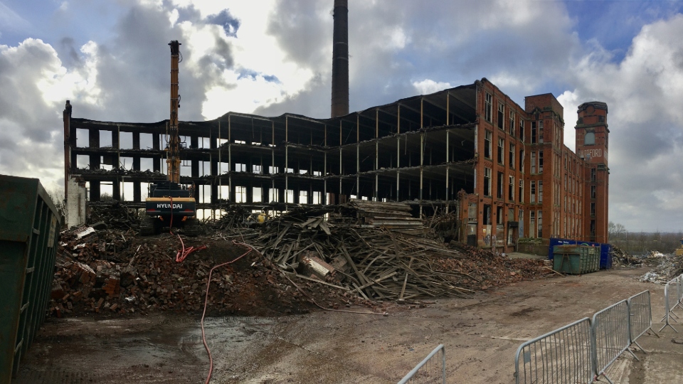 The now flattened former Hartford mill site