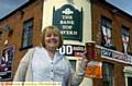 LAST orders . . . retired Sylvia outside the Bank Top Tavern. 
