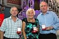 100-up! Blood donors (l-r) William Whitehead (65), Linda Fitzpatrick (67), and Peter Smithies (66) have all made over 100 blood donations