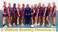 COACH Debbie Hallas (centre) and her Oldham Netball Club Premier League team line up before the first game of the new season.