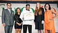 SPICE of life . . . award-winning Failsworth chef Mohammed Lulu Miah (centre) with (from left) Lord Karan Bilimoria, Quyen Pham, MP Angela Rayner and Nina Hossain
