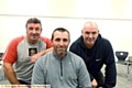 Three of a kind . . . Oldham RL coach Scott Naylor is flanked by his assistants Lee Spencer (left) and Peter Carey. 
