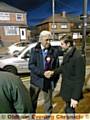 John Bickley UKIP and Jim McMahon Lab at Latics v Barnsley match.