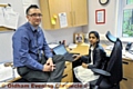 Take Over Day at Roundthorn Primary Academy school. PIC shows Andrew Hulmes (assistant principal) and pupil Alyia Mustafa (assistant principal for the day). 