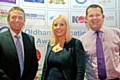 Just the business! Oldham Academy North principal Martin Knowles, right, and Abbie Lockitt, the school’s business and industry co-ordinator, celebrate winning the enterprise award with David Benstead from Oldham Business Leadership Group