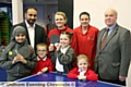 NEW lease of life . . . (back, from left) Rais Bhatti (head of Yew Tree Community School), Dawn Fox (Fullcircle director), Becci West (Fullcircle director) and Councillor Graham Shuttleworth with pupils from Yew Tree