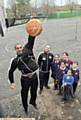 High flyers: Sam Attah (front) and David Credgington with teacher Michelle Hill and pupils (from the left) Akeela Yousar, Emaan Ashraf, Madiha Begum and Ewan Horner. 
